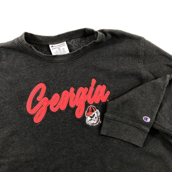 Champion Tops - Champion Sweatshirt Women's 2XL Dark Gray Pullover Georgia Bulldogs Dawgs UGA